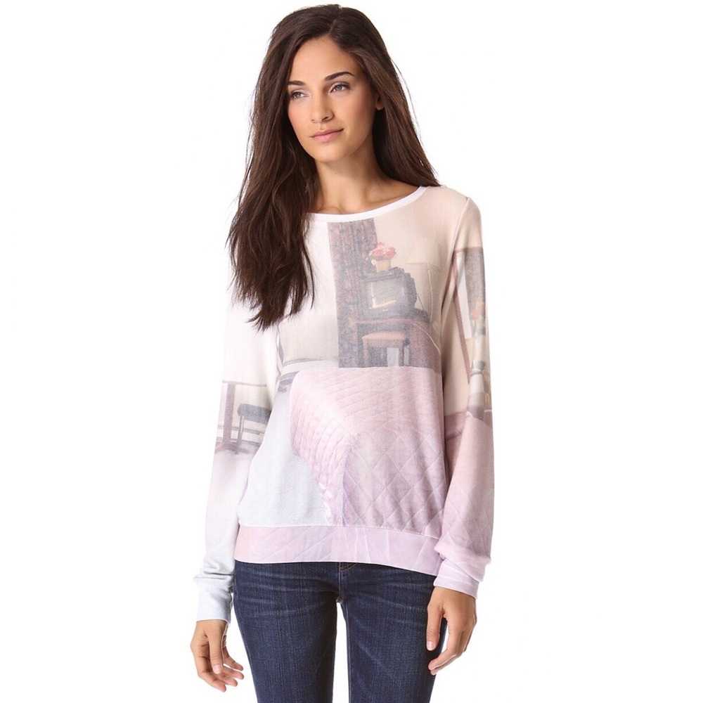 Wildfox Motel Mirrors Baggy Beach Jumper